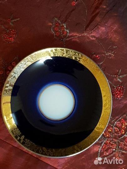 2 блюдца, кобальт, лфз