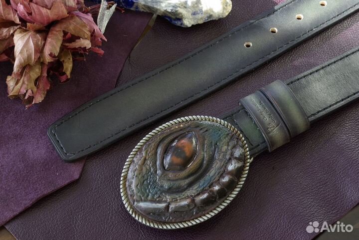 Мужской ремень. Кожа буйвола. Ручная работа