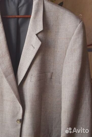 Пиджак твидовый\шерсть\лен\ большой размер