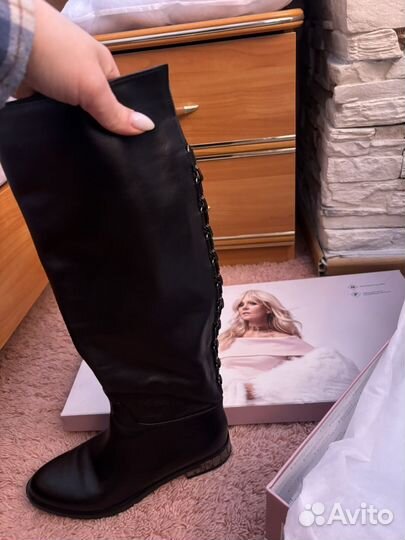 Сапоги женские натуральная кожа 39