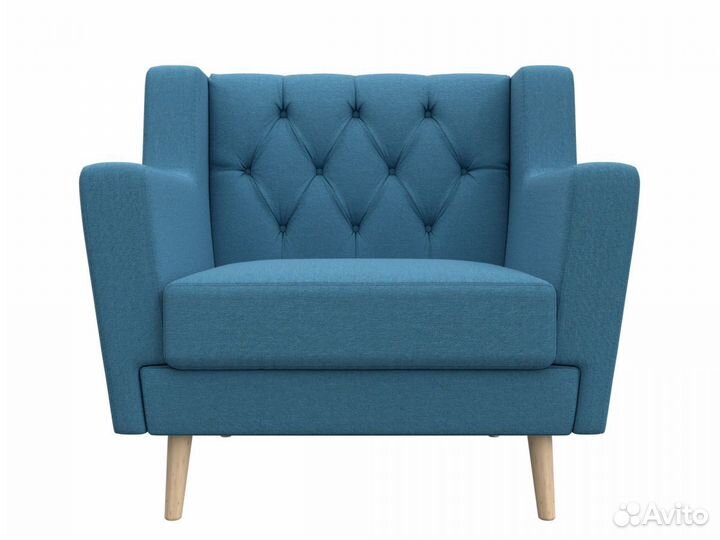 Кресло Брайтон Люкс, рогожка, амур голубой. Москва