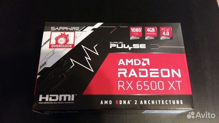 Видеокарта Sapphire rx6500xt pulse OC 4GB gddr6