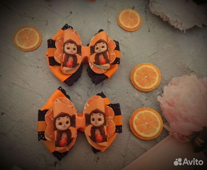 Бантики с Чебурашкой и Уэнсдэй Wednesday