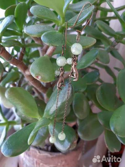 Серьги нефрит