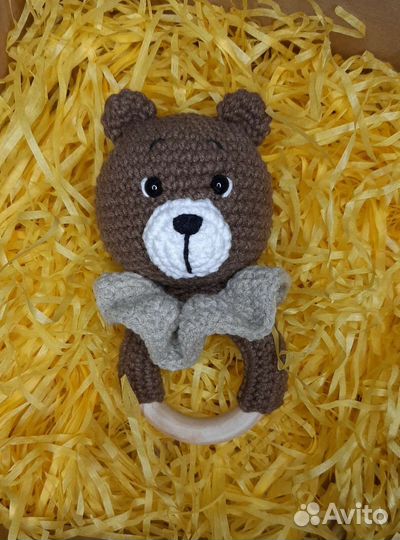 Вязаная Погремушка Мишка и Нерпенок Набор