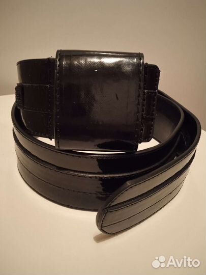 Пояс лаковый новый для шубы