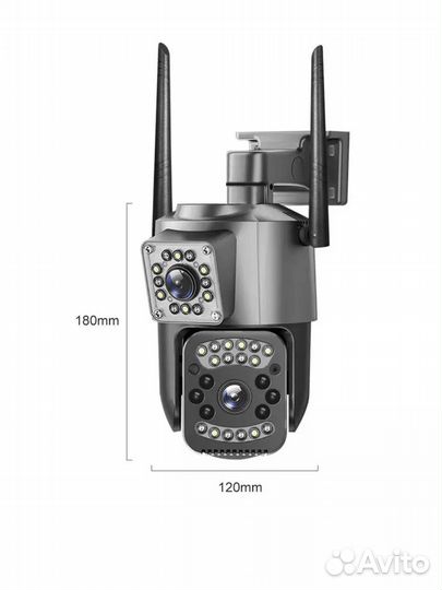 Камера видеонаблюдения WiFi с двойным объективом