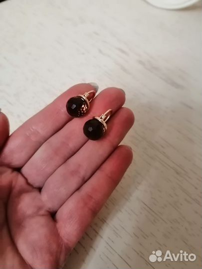 Серьги с позолотой