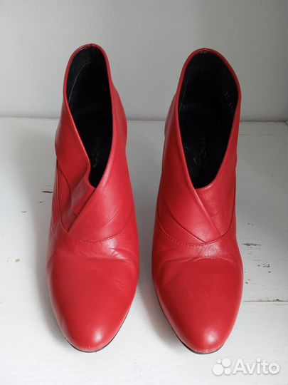 Ботильоны красные натуральная кожа 37 38
