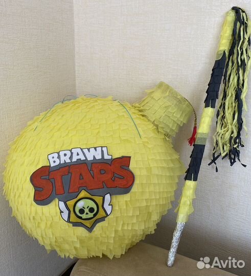 Пиньята бомба Бравл Старс + палка для разбивания