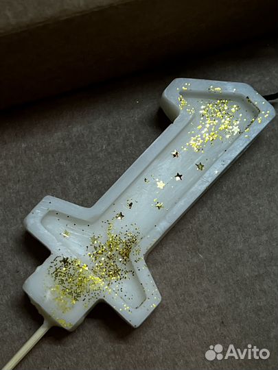 Свечка для торта цифра 1 единица