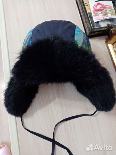 Шапка зима с натуральным мехом 48р