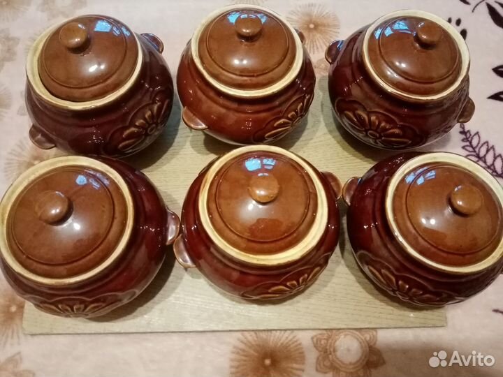Продаю набор керамических горшков 6шт