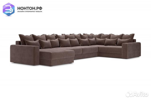Диван п-образный тик-так Омега коричневый