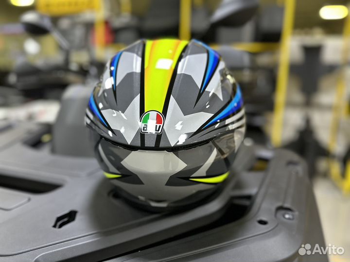 Шлем AGV K6 Joan Черный / Синий / Желтый Оригинал
