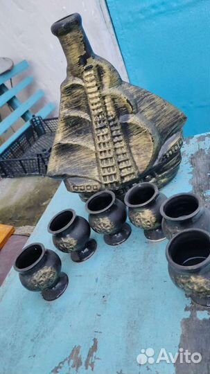 Штофы и графины СССР корабль с рюмками