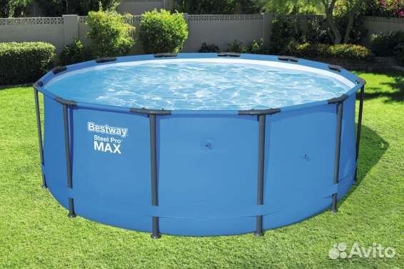 Каркасный бассейн 366 на 133 лестница насос