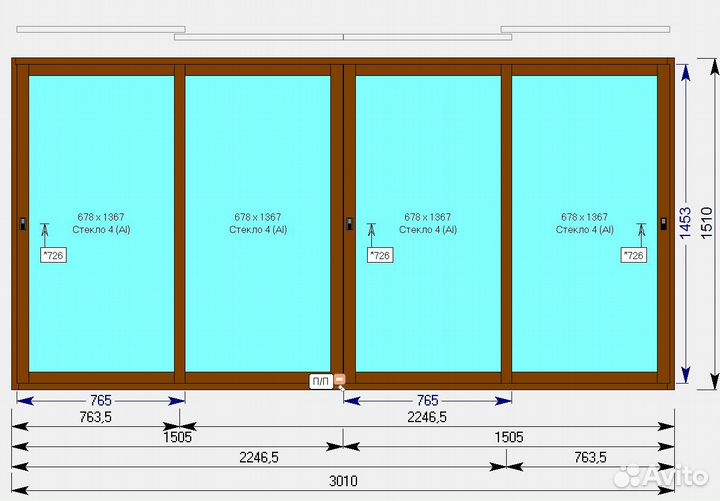 Окна для веранды 3010*1510
