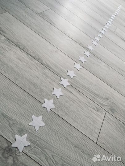 Гирлянда Звёзды Бумажные Белые Чёрные