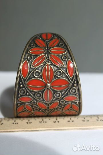 Винтажный стильный широкий браслет. кафф.