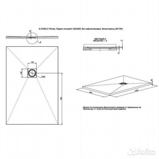Душевой поддон Allen Brau Priority 120x80 8.31006