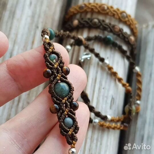 Дредобусины, лулы и браслеты в коричневой гамме