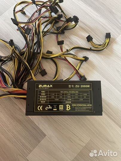 Блок питания 2000 W для майнинга Zumax