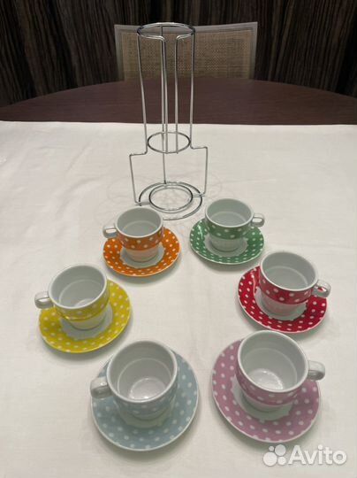 Набор кофейных чашек с подставкой
