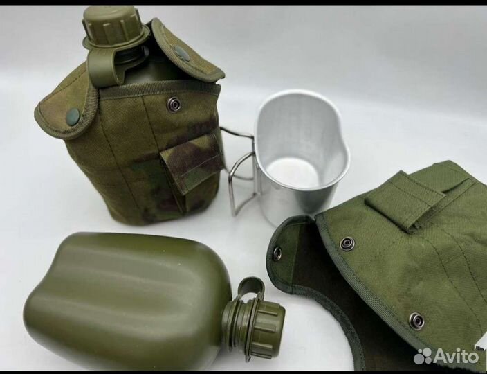 Фляжка с котелком в чехле