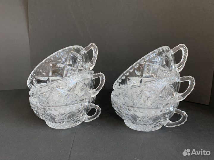 Винтажные кружки Богемия Воhemiа 150 мл, 6 шт