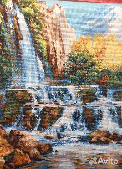 Картина вышивка крестом Водопад