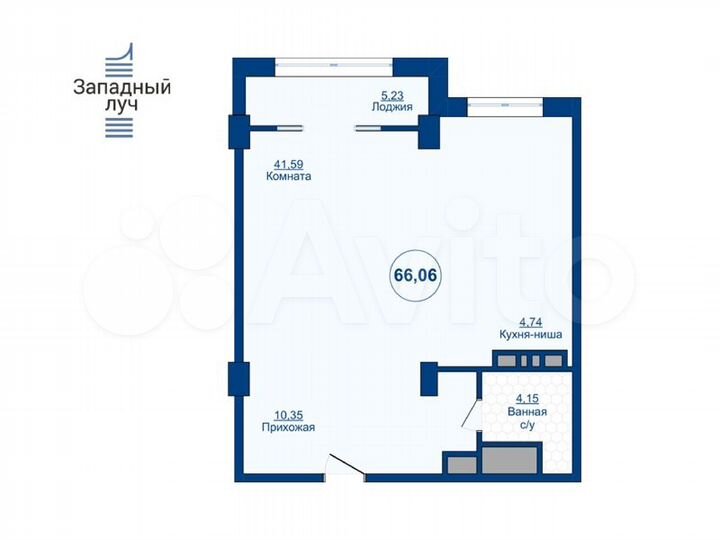 2-к. квартира, 66,1 м², 5/23 эт.