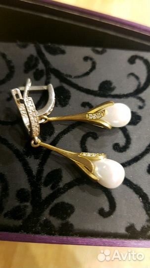 Серебряный набор: серьги и кольцо