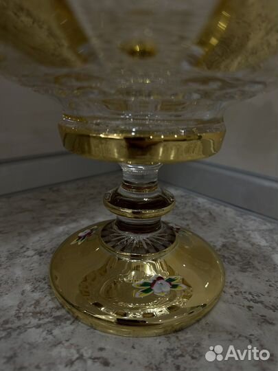 Ваза для фруктов на ножке хрусталь