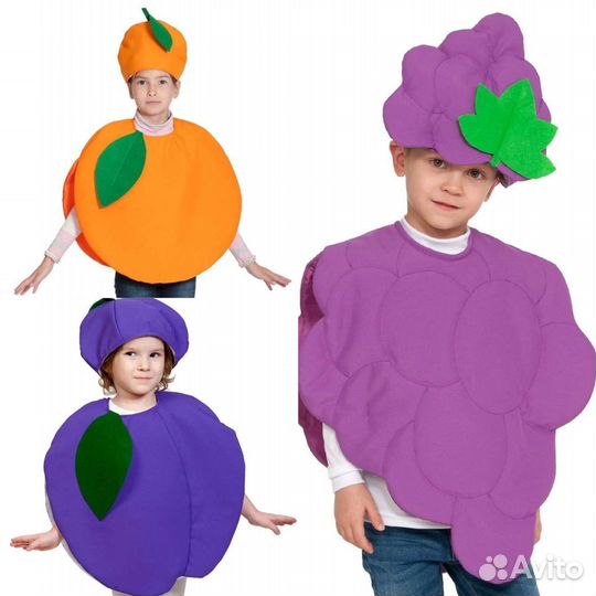 Костюм Фрукты Ягоды Яблоко Апельсин Груша Слива