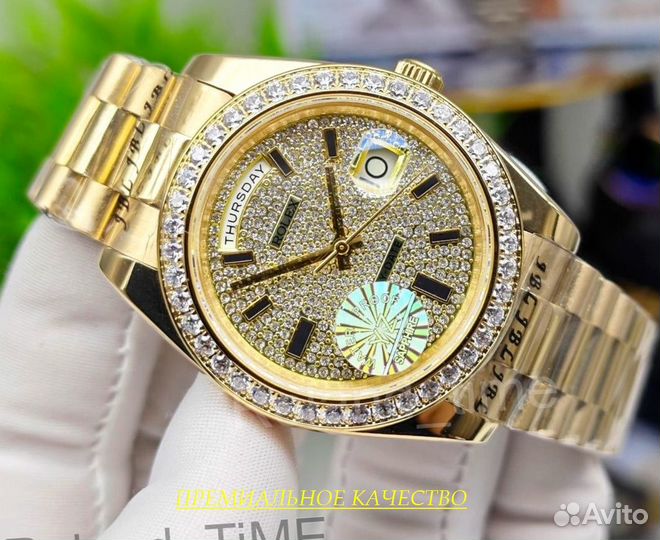 Премиальные мужские часы Rolex swarovski