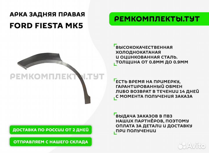 Арка задняя правая Ford Fiesta mk5