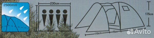 Палатка с двумя входами и тамбуром