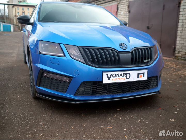 Сплиттер передний Skoda Octavia 3 A7 RS FL прилега