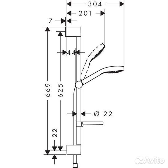 Душевой набор Hansgrohe Croma Select Е Vario, 0.65