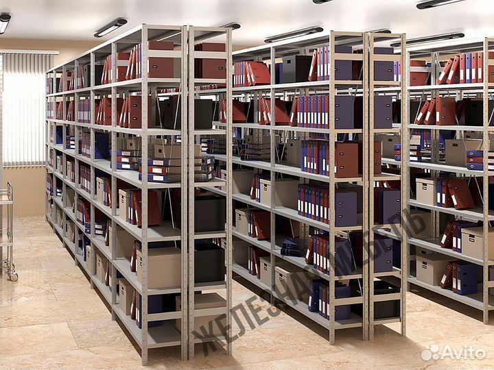 Стеллаж металлический офисный для кабинета, архива