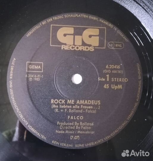 Falco – Rock Me Amadeus, Dead Or Alive singles 12'