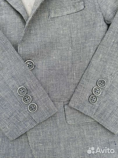 Пиджак для мальчика Mango kids 110-116 серо-синий