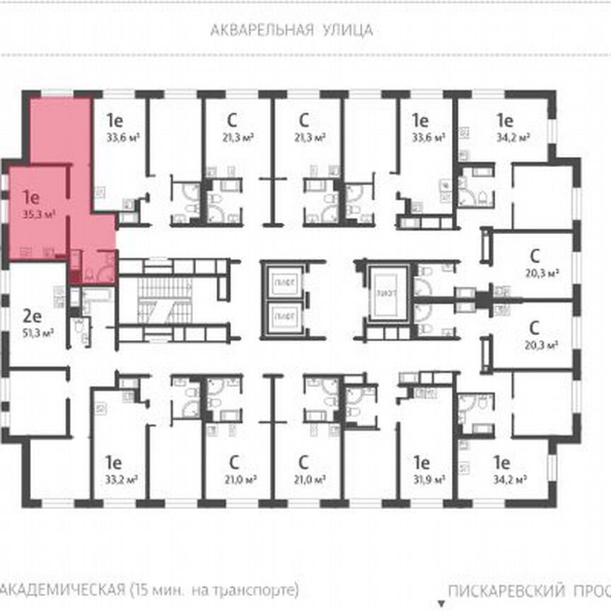 1-к. квартира, 34,8 м², 21/25 эт.