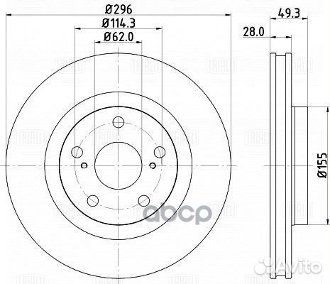 Диск торм. для а/м Toyota Camry (06) /RAV 4 (06)