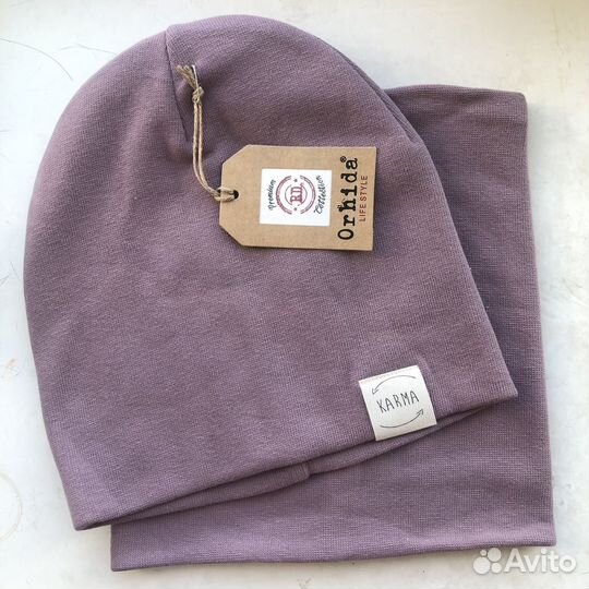 Шапка и шарф детская осень