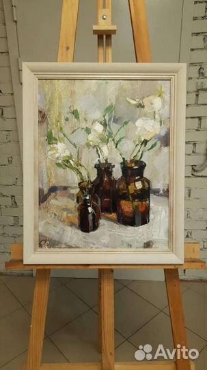 Картина маслом цветы натюрморт