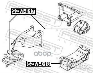 Подушка двигателя зад SZM018 Febest