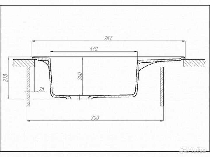 Кухонная мойка Акватон делия 78 графит (1A715132DE