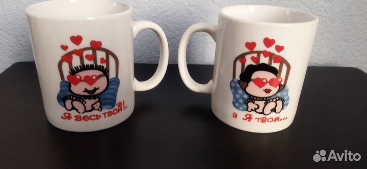 Чайные чашки белые с рисунком